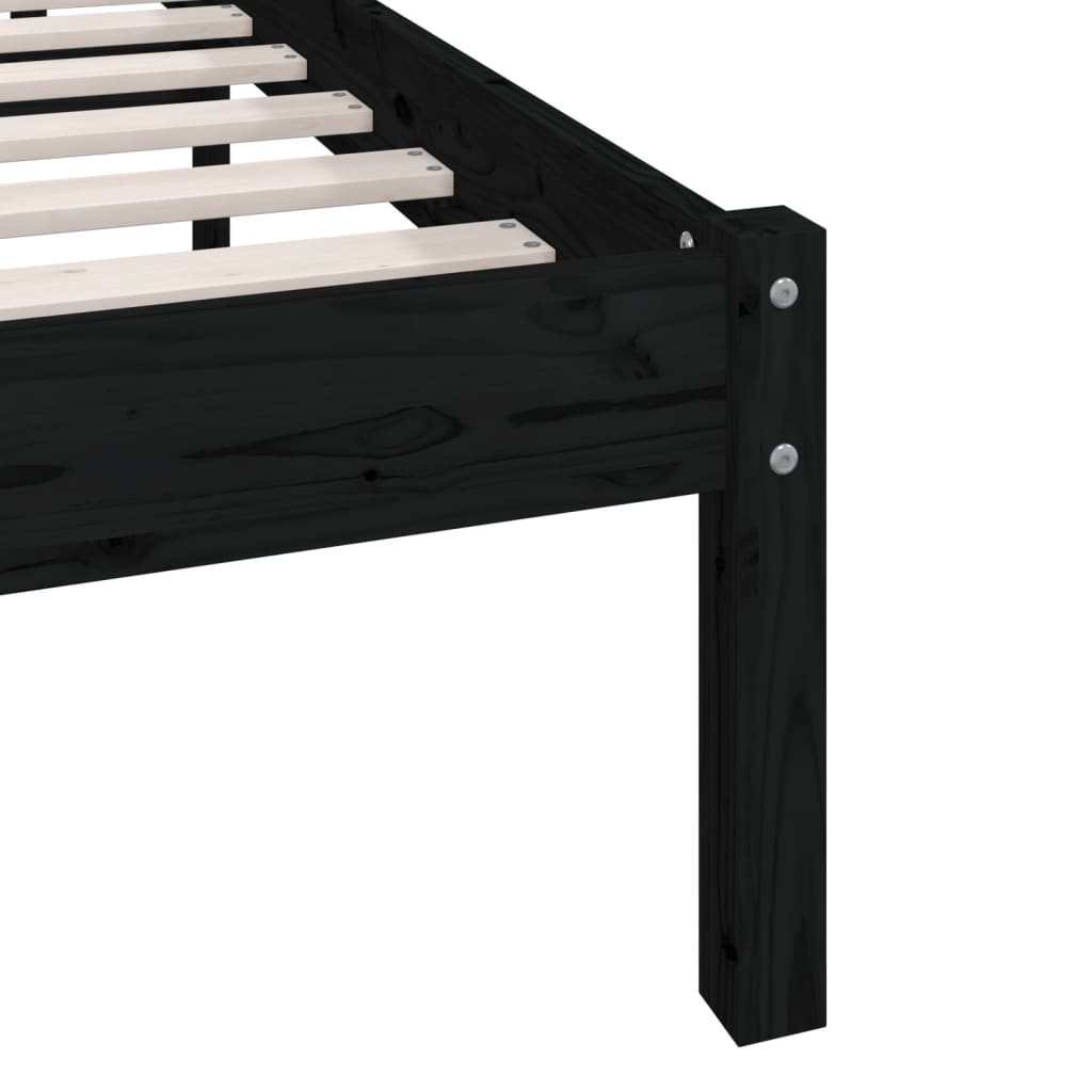 sengeramme 75x190 cm Small Single massivt træ sort