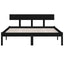 sengeramme 140x190 cm massivt fyrretræ sort