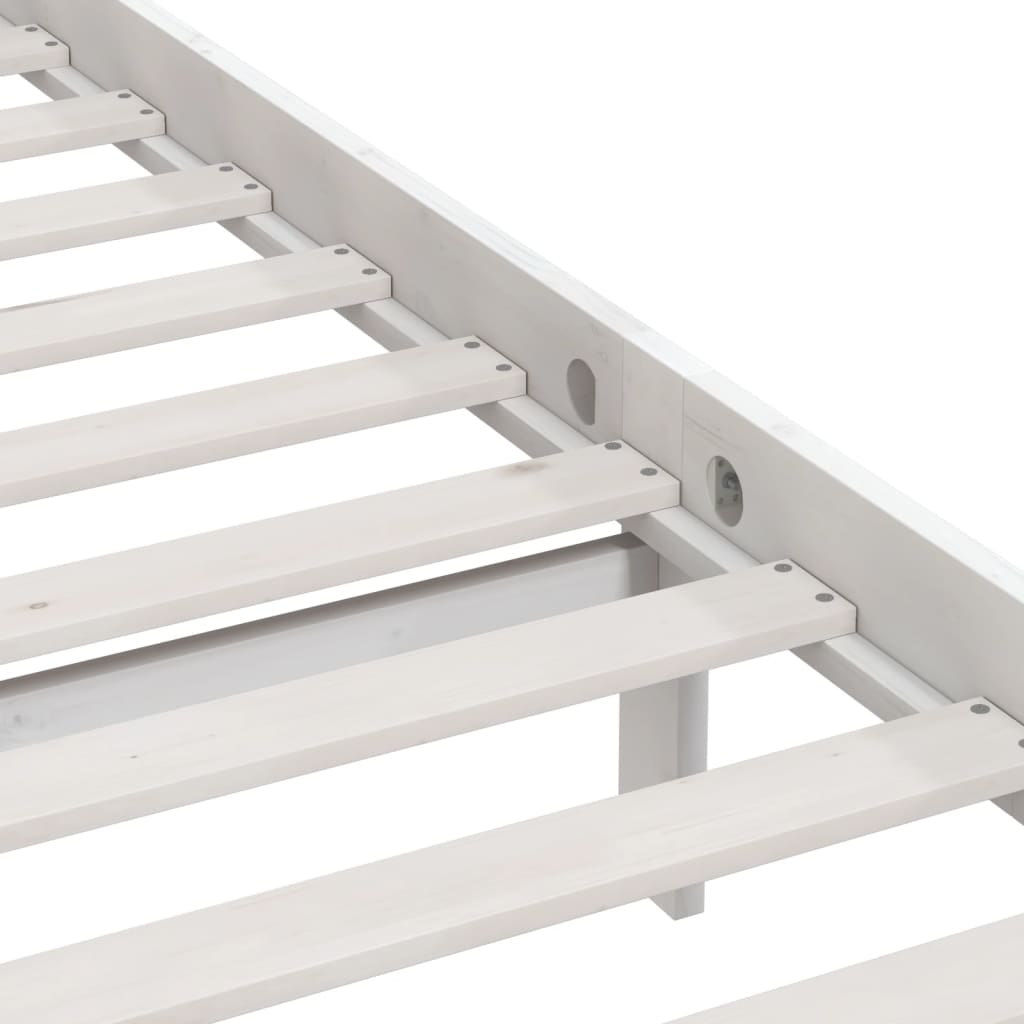sengestel 100x200 cm massivt fyrretræ hvid