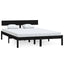 sengeramme 150x200 cm King Size massivt fyrretræ sort