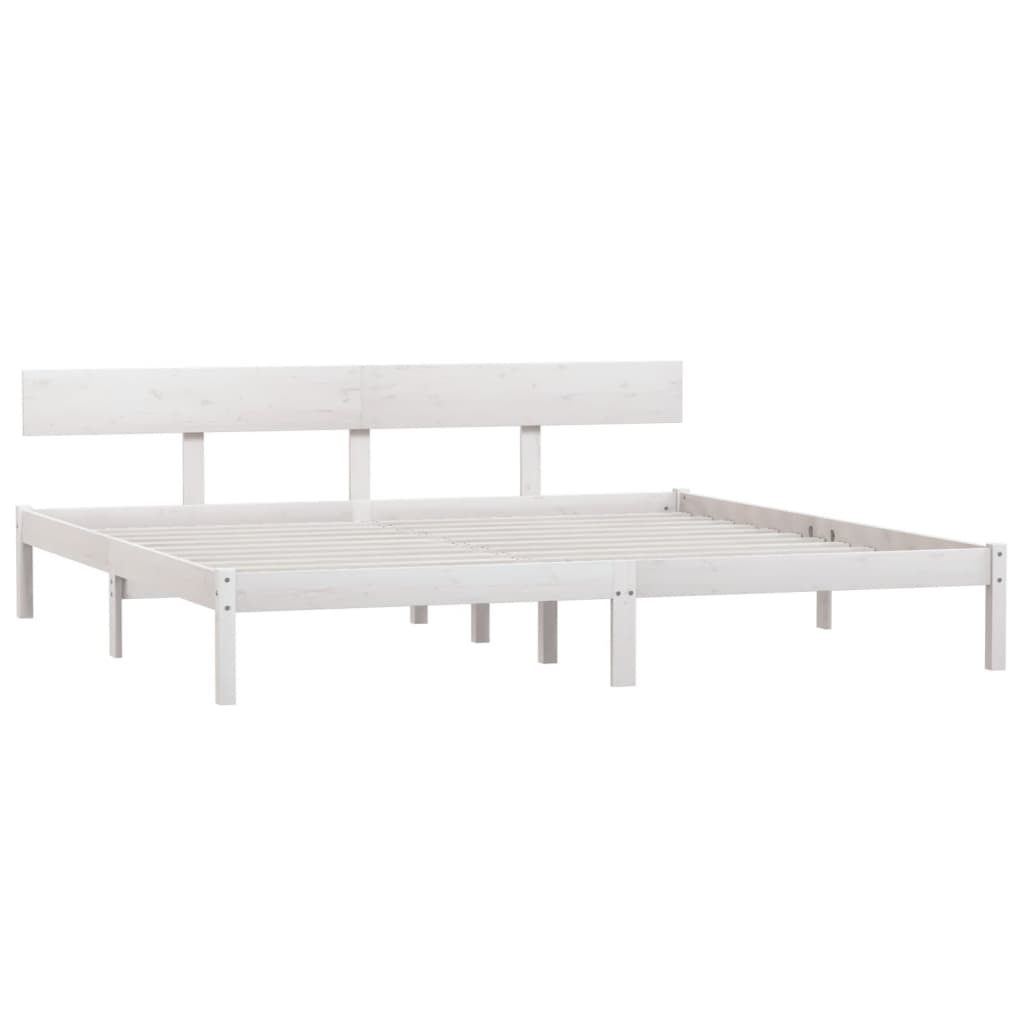 sengeramme 180x200 cm Super King massivt fyrretræ hvid