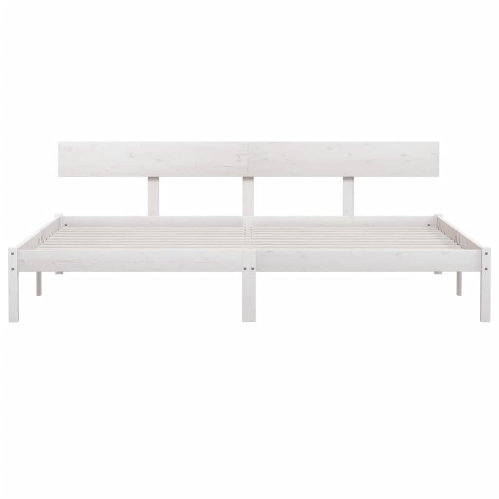 sengeramme 180x200 cm Super King massivt fyrretræ hvid