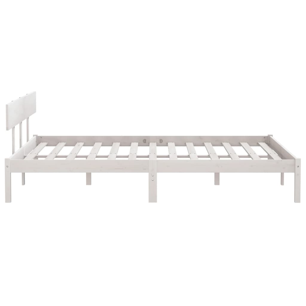 sengeramme 180x200 cm Super King massivt fyrretræ hvid