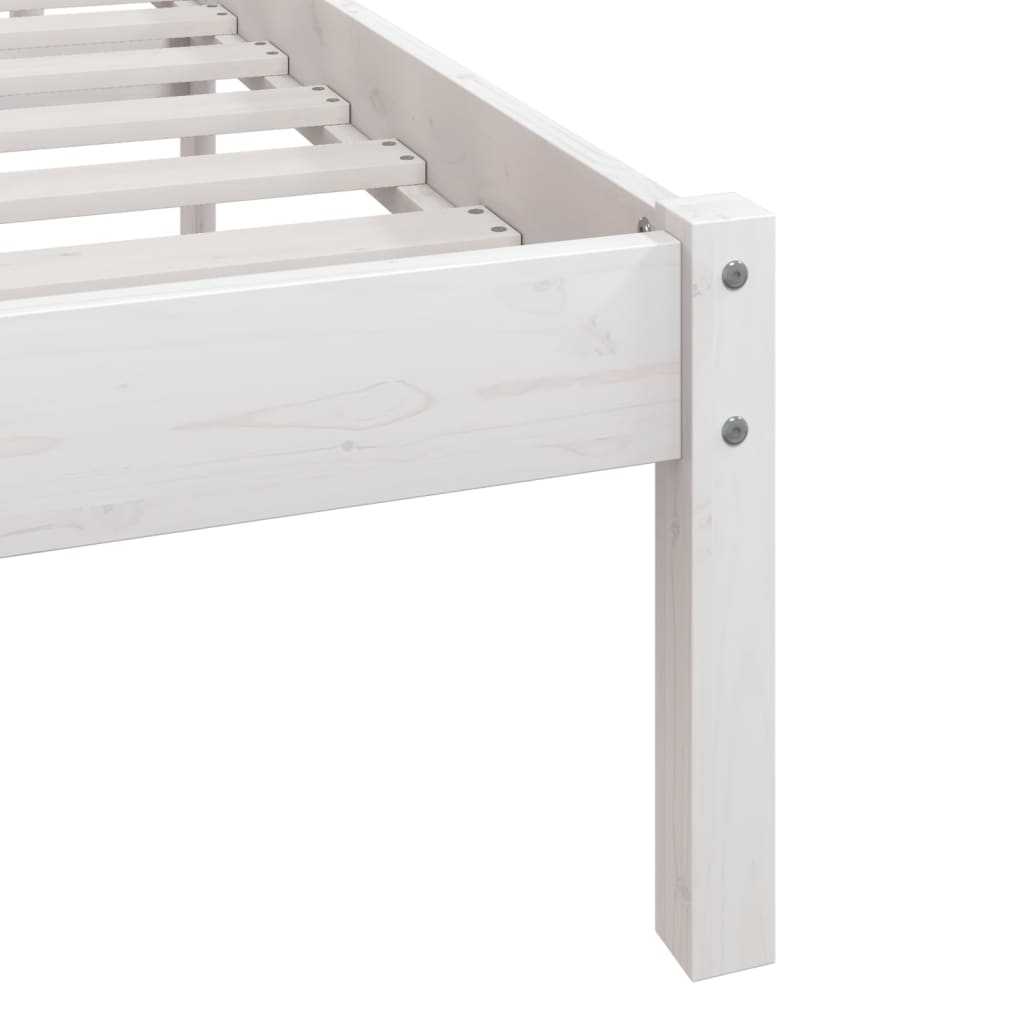 sengeramme 180x200 cm Super King massivt fyrretræ hvid