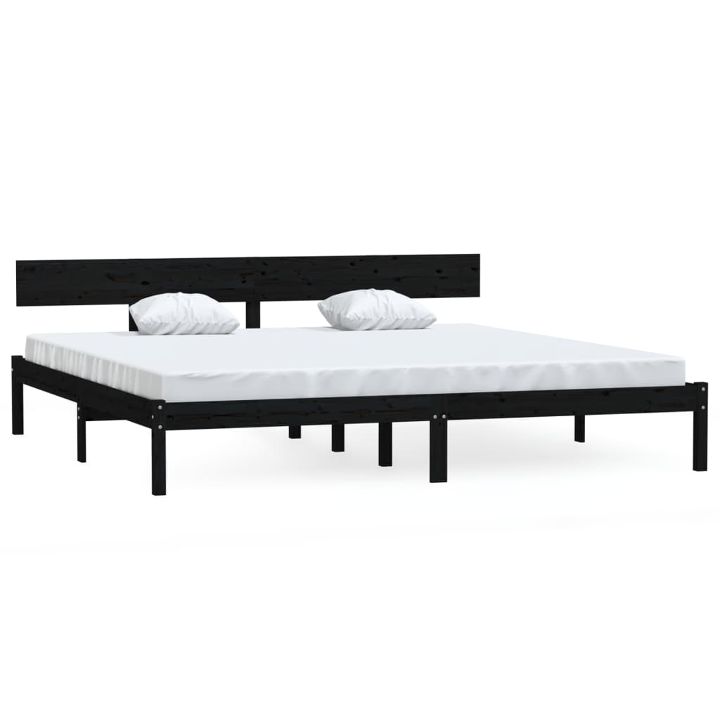 sengeramme 180x200 cm Super King massivt fyrretræ grå