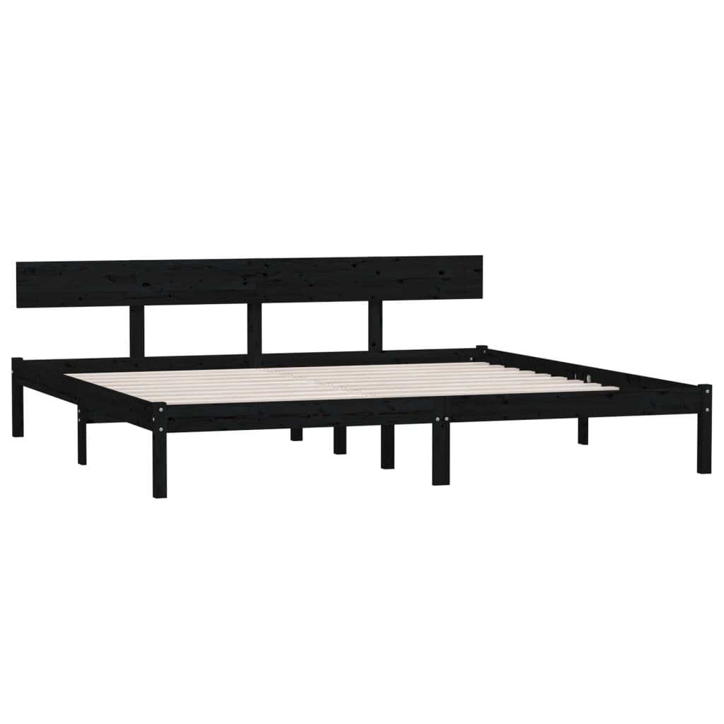 sengeramme 180x200 cm Super King massivt fyrretræ grå