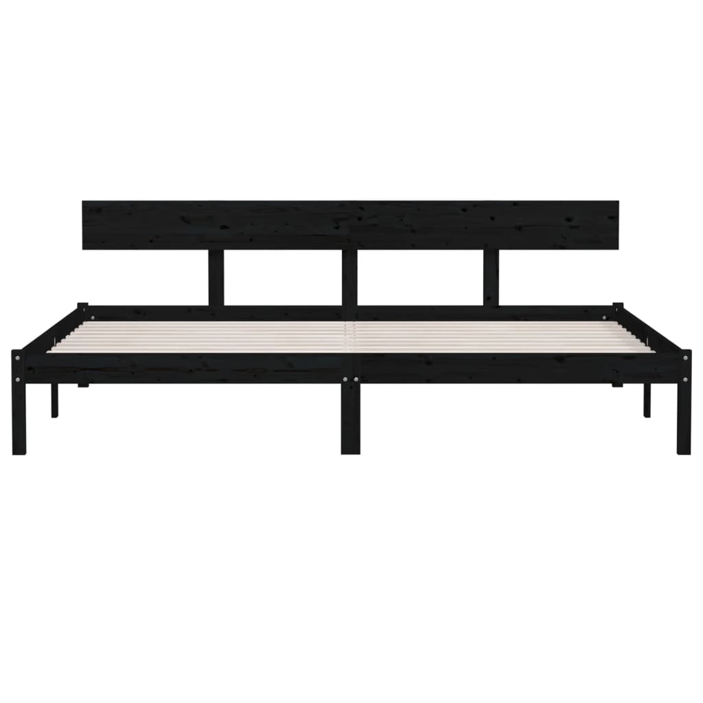 sengeramme 180x200 cm Super King massivt fyrretræ grå