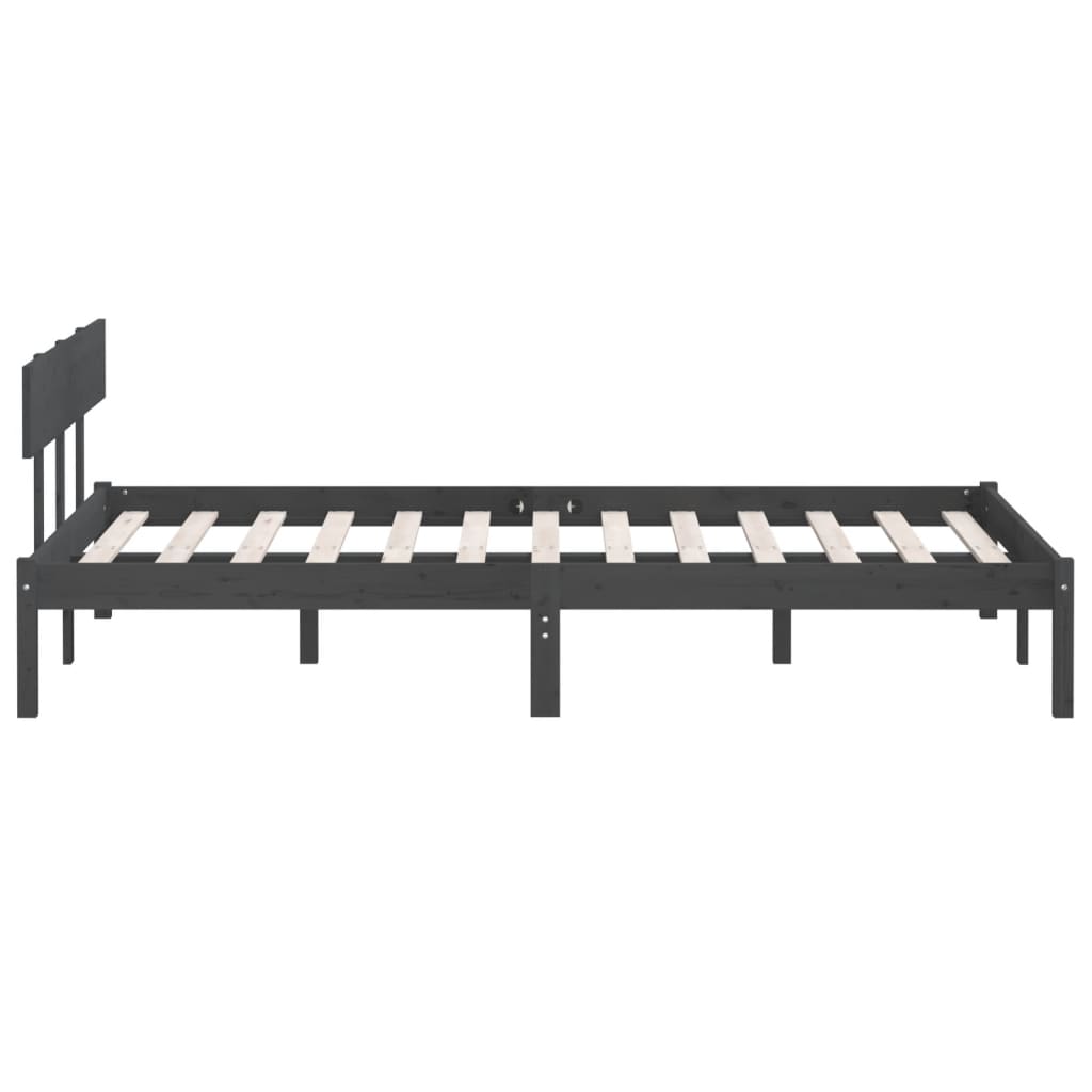 sengeramme 200x200 cm massivt fyrretræ grå