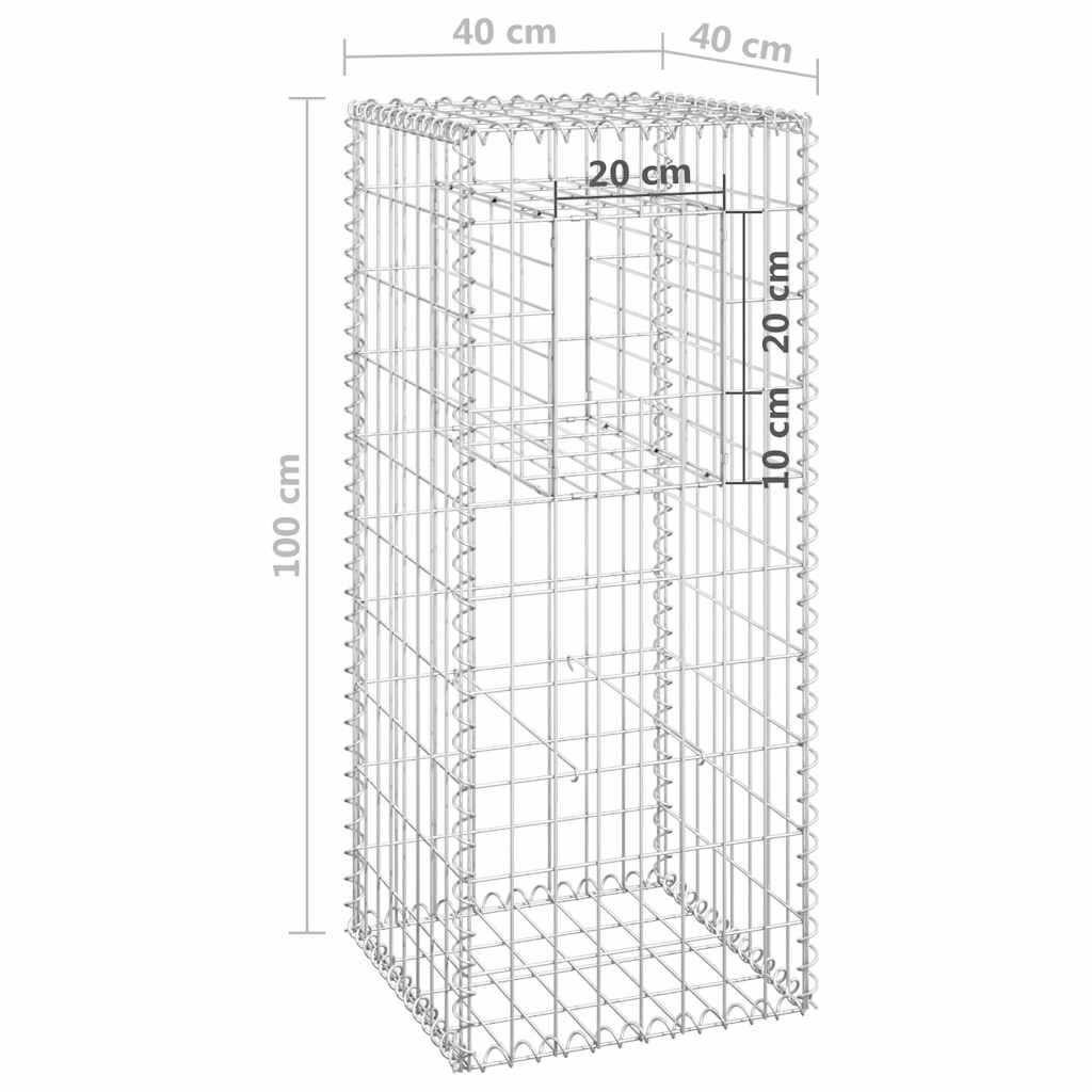 gabionkurve 40x40x100 cm jern