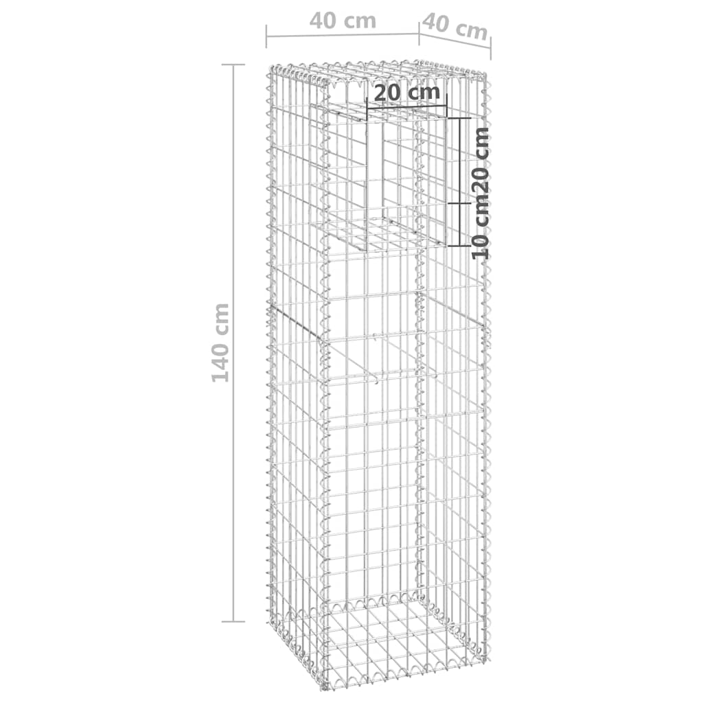 gabionkurve 2 stk. 40x40x140 cm jern