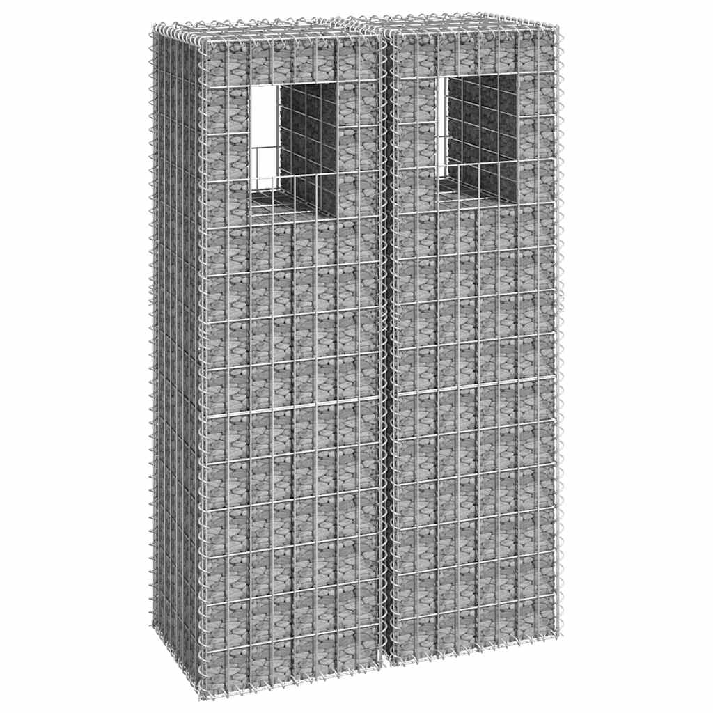 gabionkurve 2 stk. 40x40x140 cm jern
