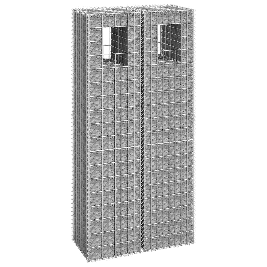 gabionkurve 2 stk. 40x40x180 cm jern