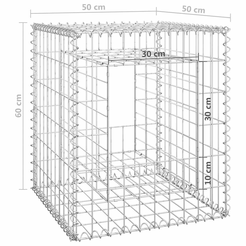 gabionkurve 2 stk. 50x50x60 cm jern