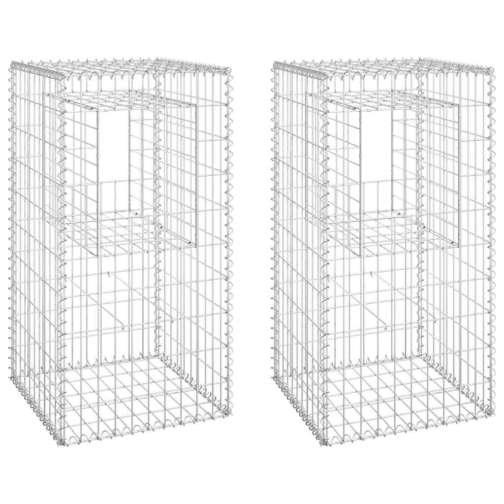 gabionkurve 2 stk. 50x50x100 cm jern
