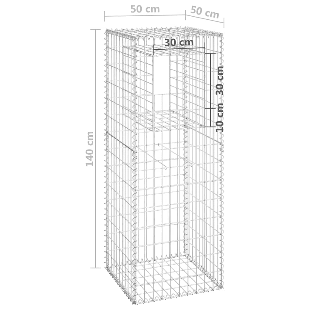 gabionkurv 50x50x140 cm jern