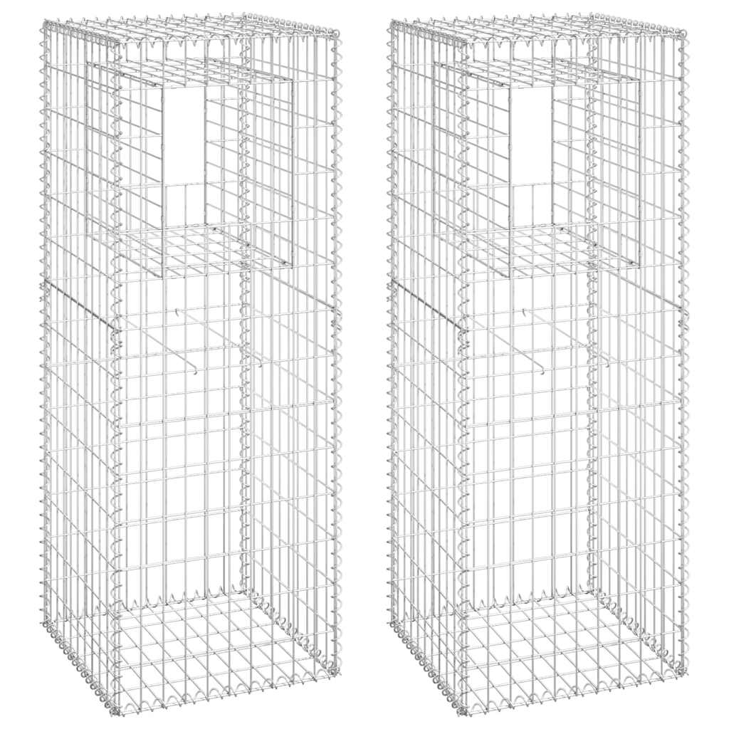 gabionkurve 2 stk. 50x50x140 cm jern