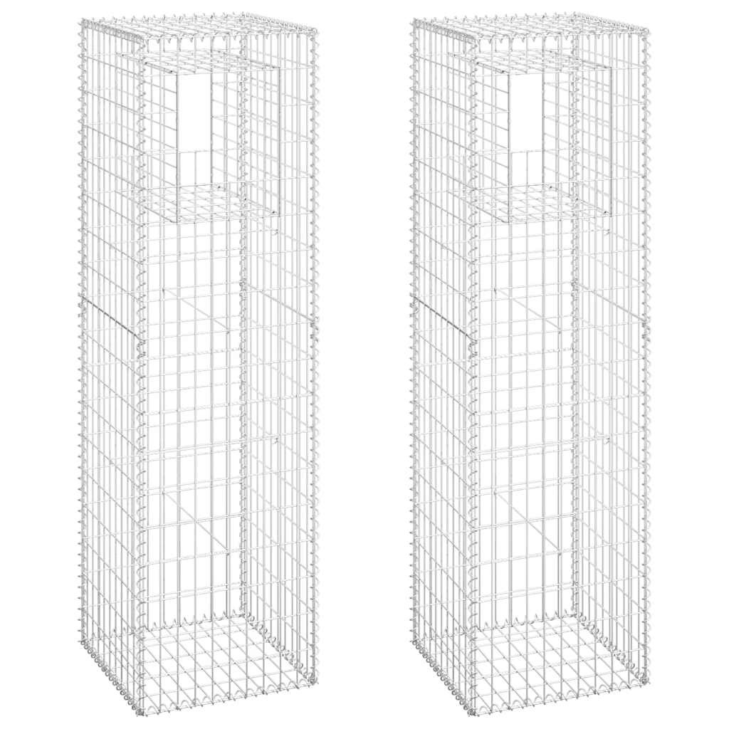 gabionkurve 2 stk. 50x50x180 cm jern