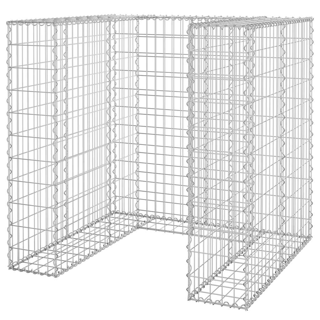 gabionvæg til affaldsspand 110x100x110 cm galvaniseret stål