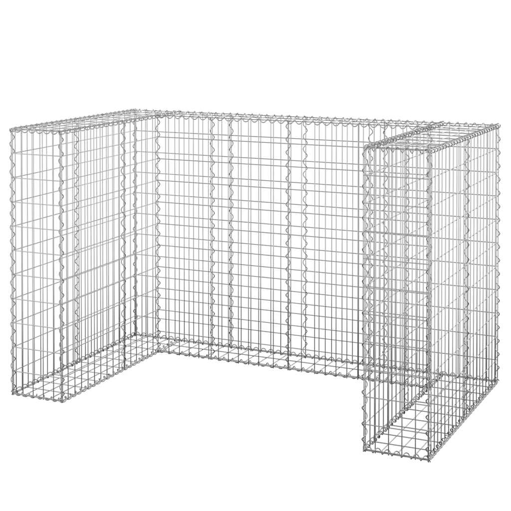 gabionvæg til affaldsspand 180x100x110 cm galvaniseret stål