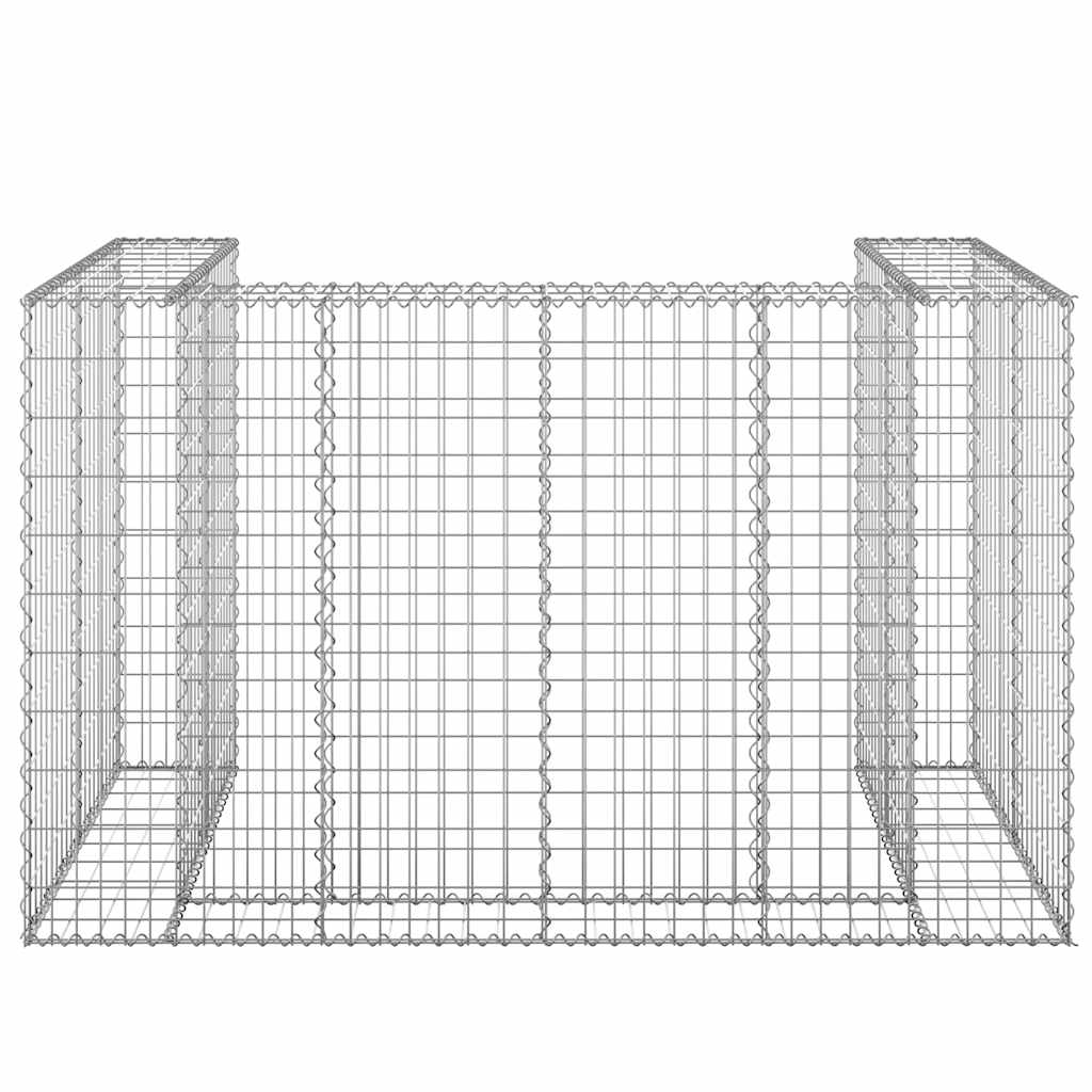 gabionvæg til affaldsspand 180x100x110 cm galvaniseret stål