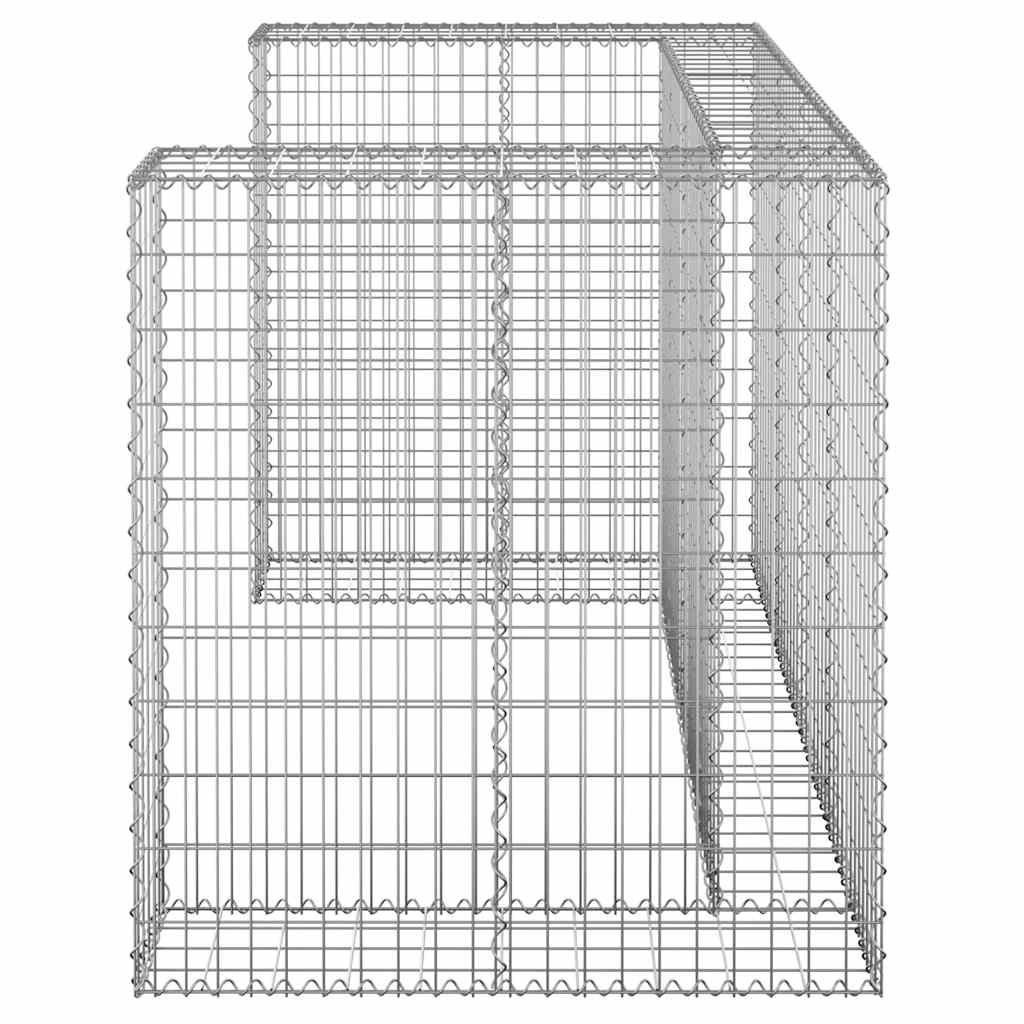 gabionvæg til affaldsspand 180x100x110 cm galvaniseret stål