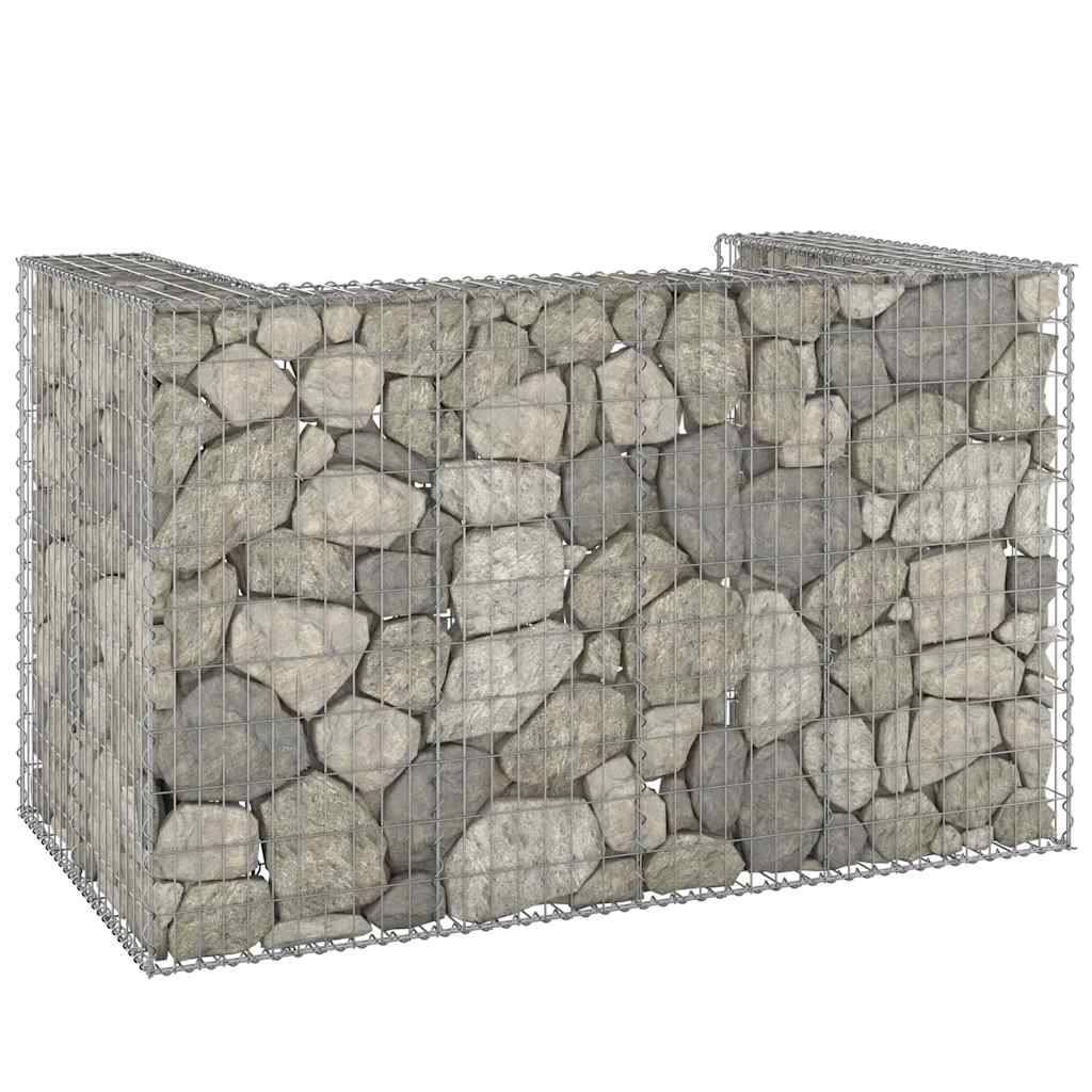 gabionvæg til affaldsspand 180x100x110 cm galvaniseret stål