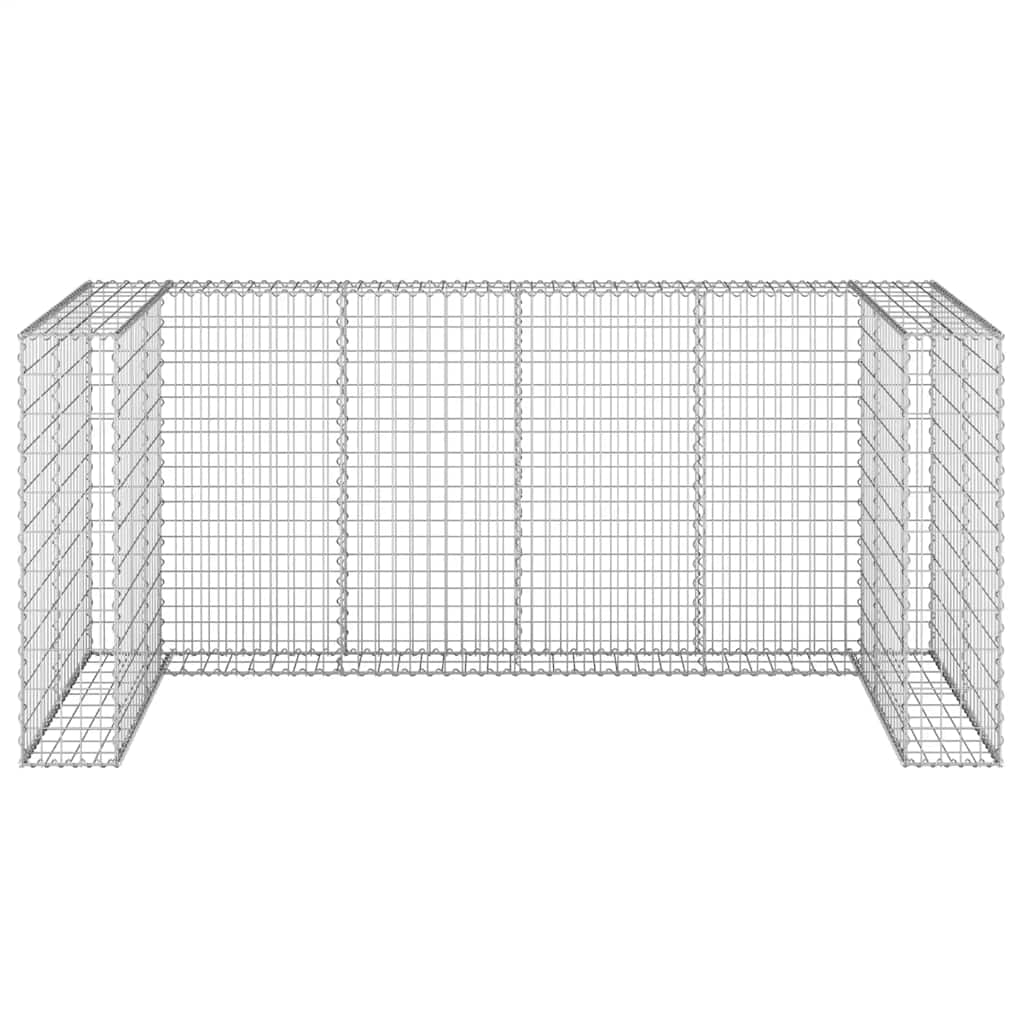 gabionvæg til affaldsspand 254x100x110 cm galvaniseret stål