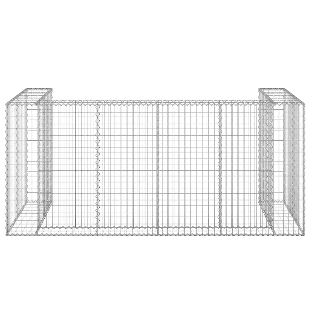 gabionvæg til affaldsspand 254x100x110 cm galvaniseret stål