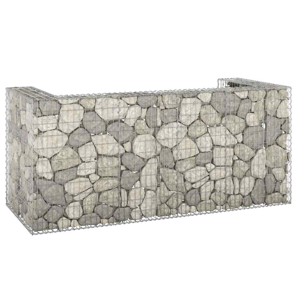 gabionvæg til affaldsspand 254x100x110 cm galvaniseret stål