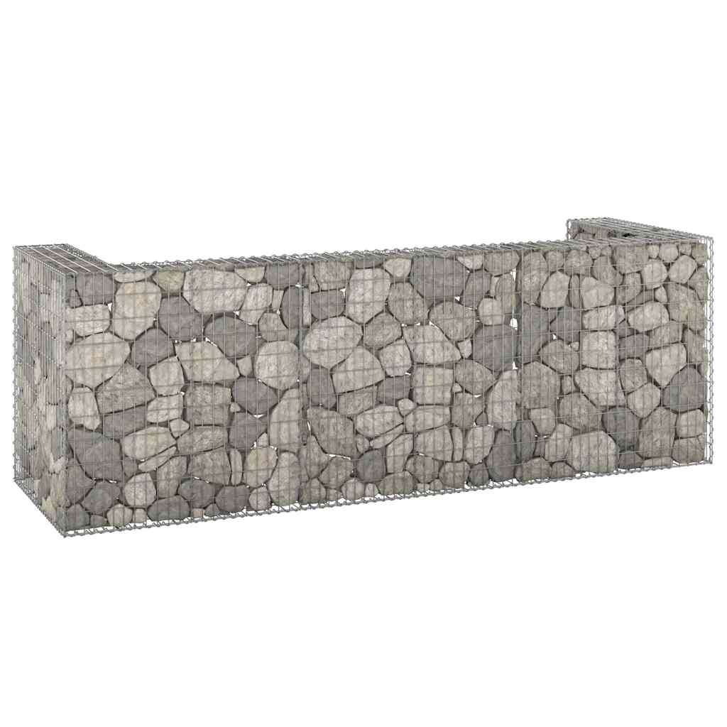 gabionvæg til affaldsspand 325x100x110 cm galvaniseret stål