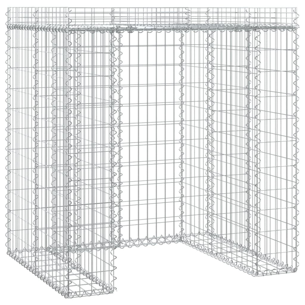 gabionvæg til skraldespand 110x91x120 cm galvaniseret jern