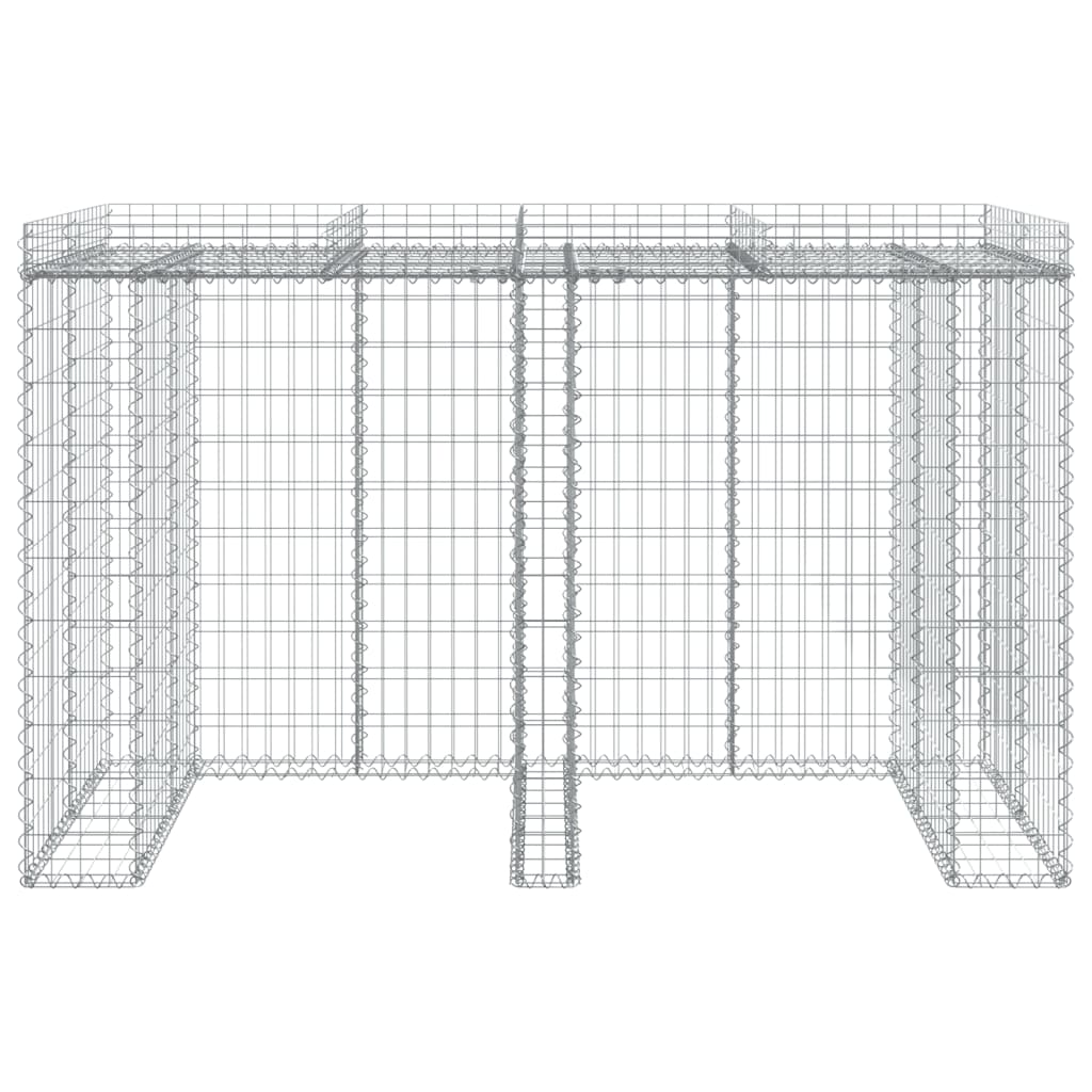 gabionvæg til skraldespand 192x91x120 cm galvaniseret jern