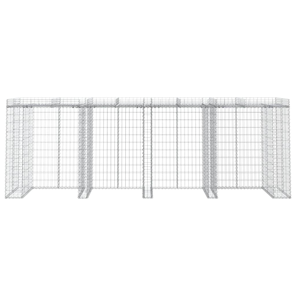 gabionvæg til skraldespand 350x91x120 cm galvaniseret jern