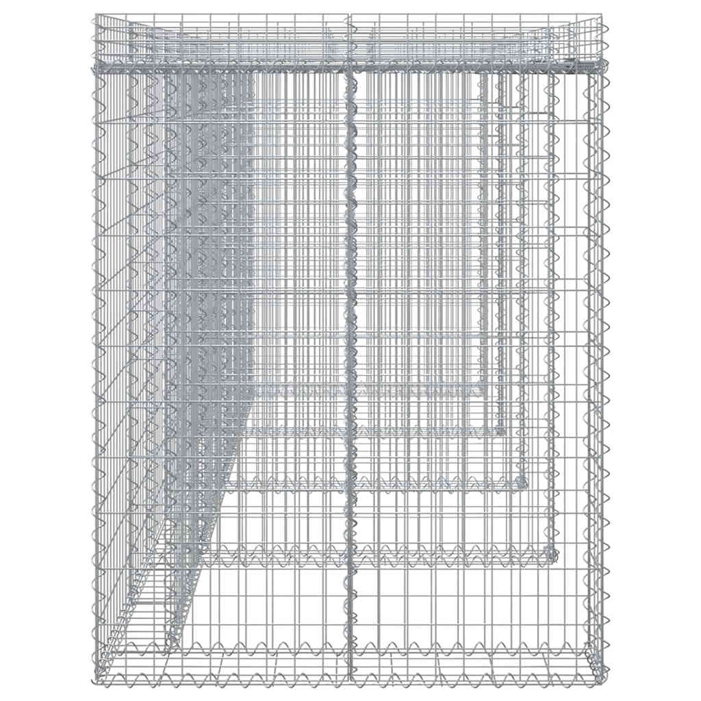 gabionvæg til skraldespand 350x91x120 cm galvaniseret jern