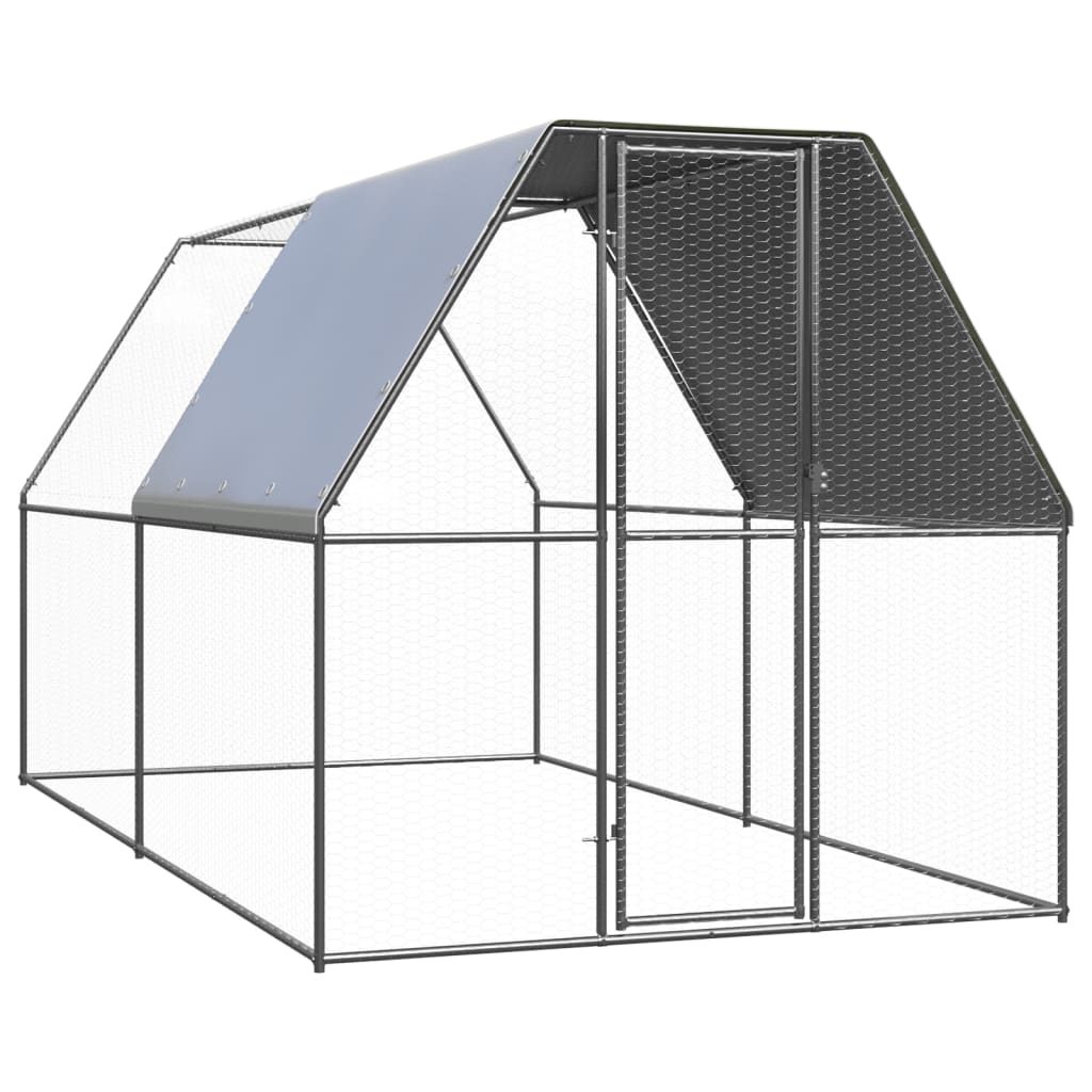 udendørs hønsegård 2x4x2 m galvaniseret stål