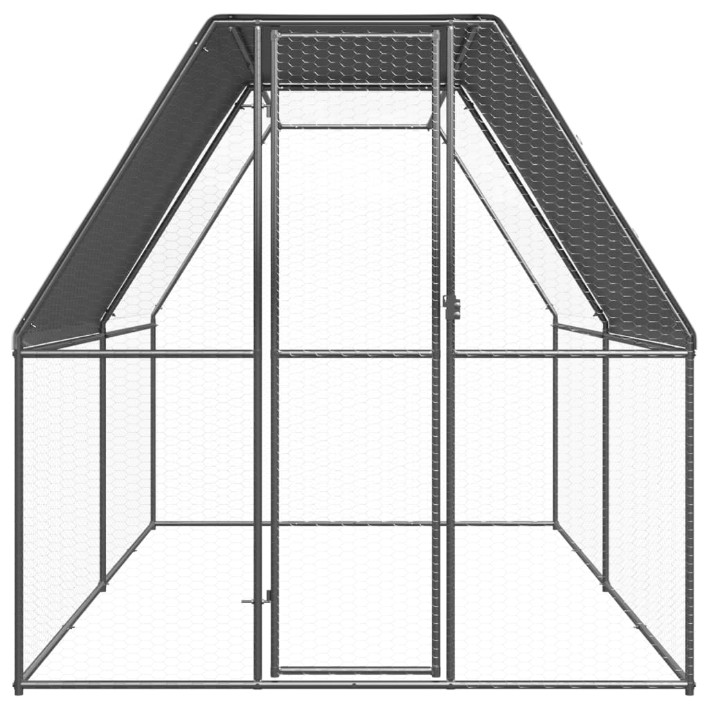 udendørs hønsegård 2x4x2 m galvaniseret stål
