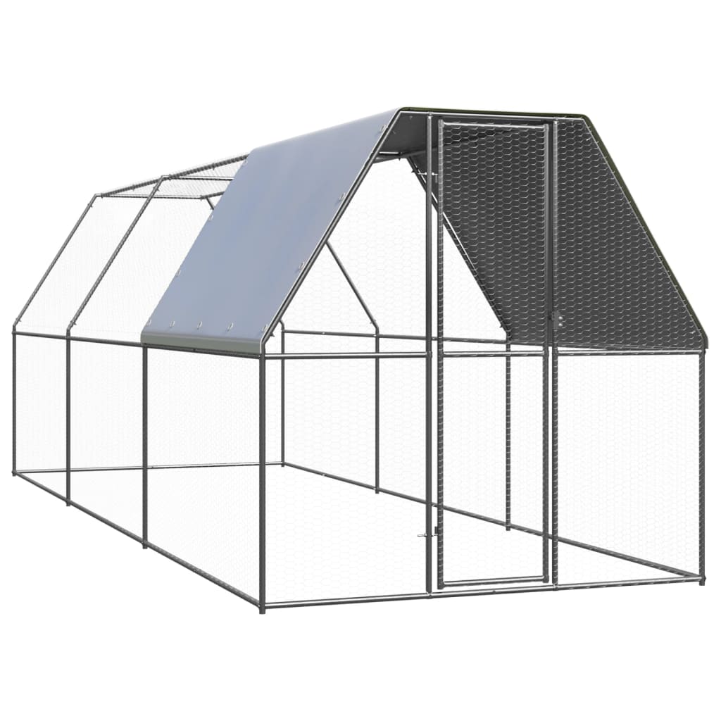 udendørs hønsegård 2x6x2 m galvaniseret stål