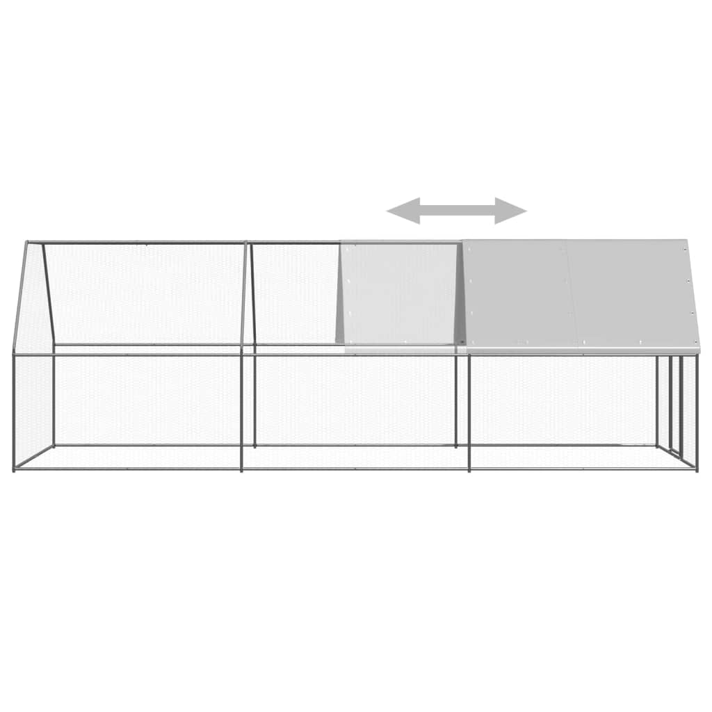 udendørs hønsegård 2x6x2 m galvaniseret stål