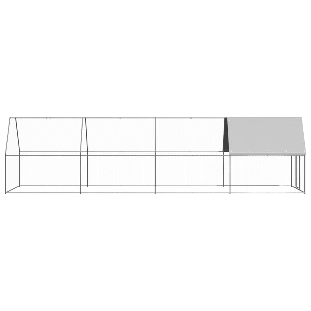 udendørs hønsegård 2x8x2 m galvaniseret stål