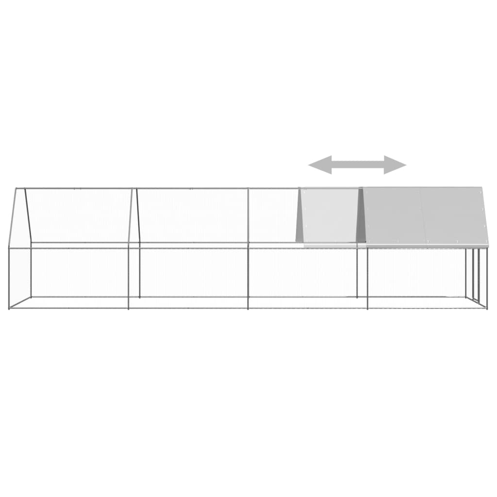 udendørs hønsegård 2x8x2 m galvaniseret stål