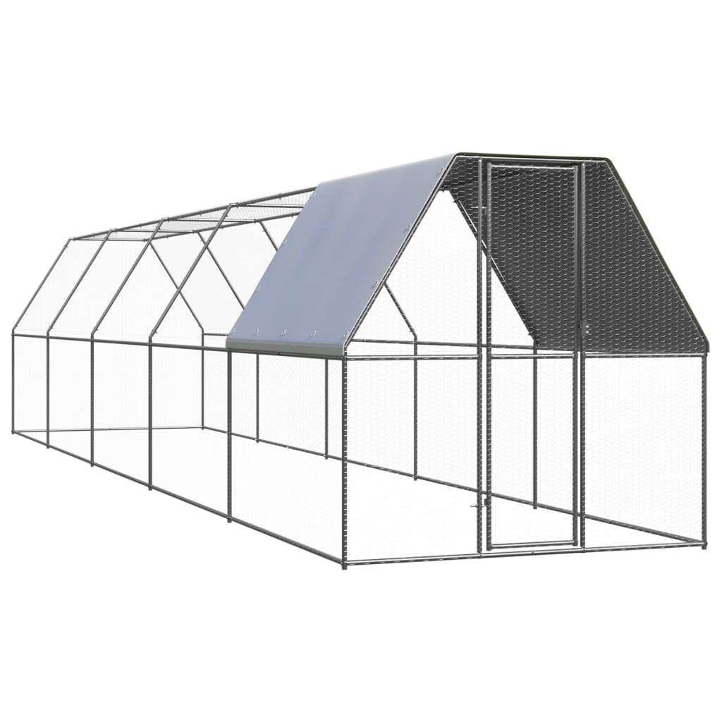 udendørs hønsegård 2x10x2 m galvaniseret stål