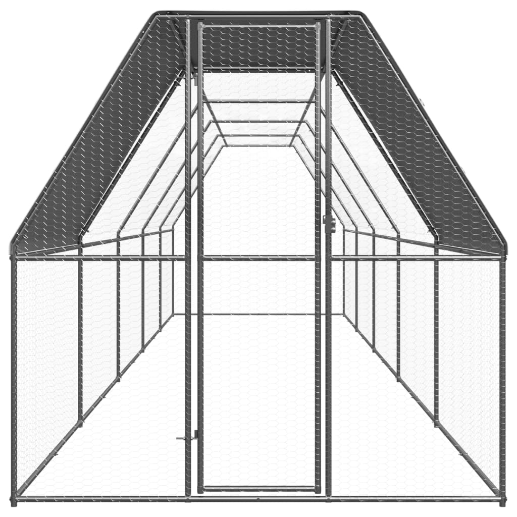 udendørs hønsegård 2x10x2 m galvaniseret stål