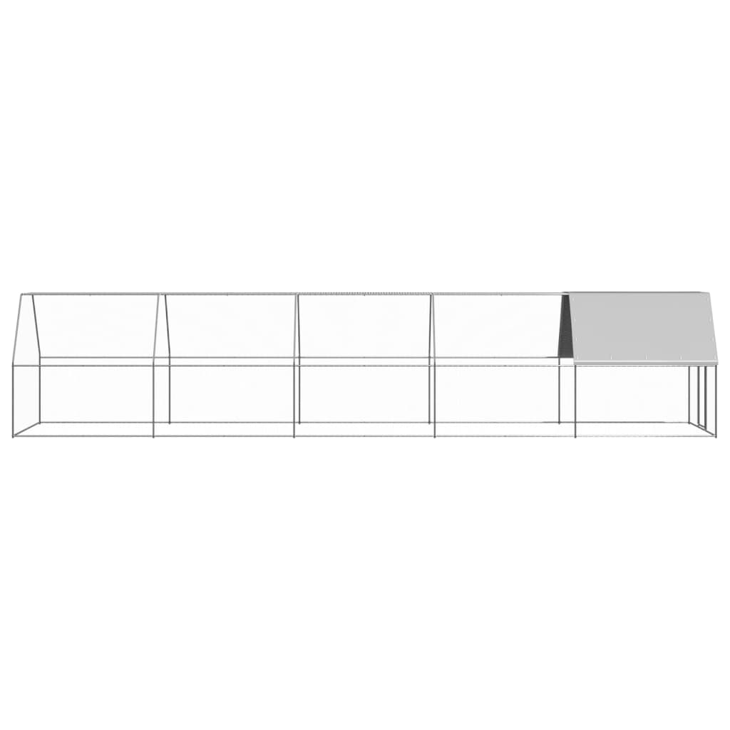 udendørs hønsegård 2x10x2 m galvaniseret stål