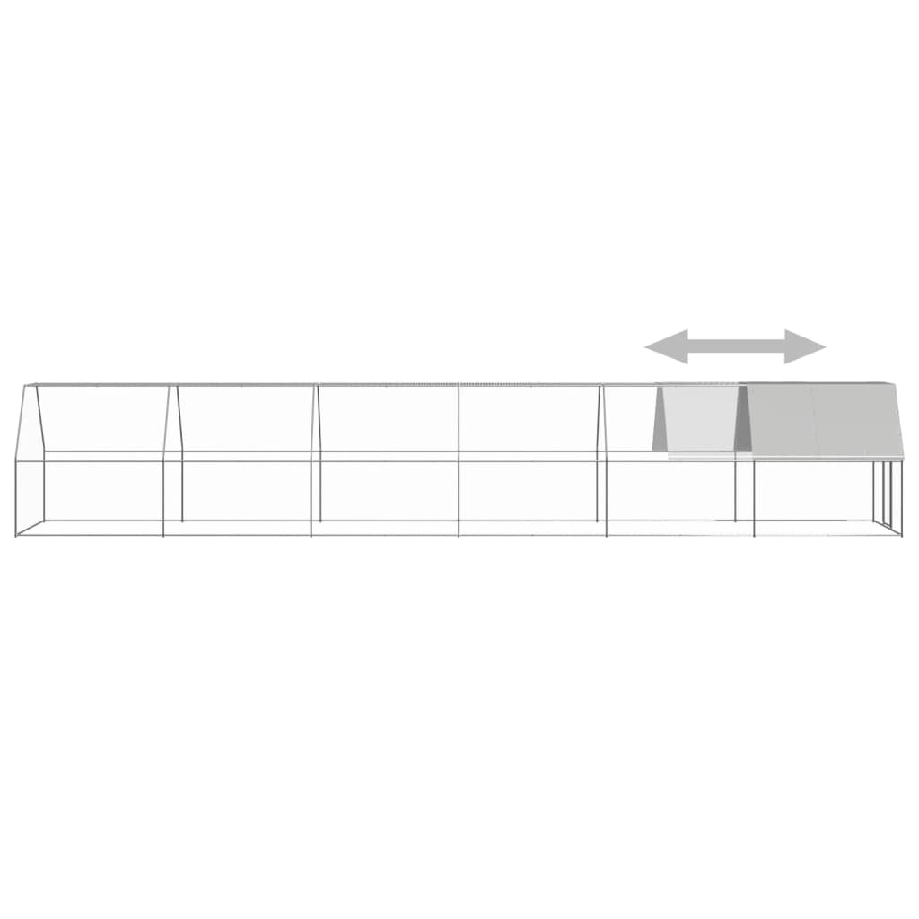 udendørs hønsegård 2x12x2 cm galvaniseret stål