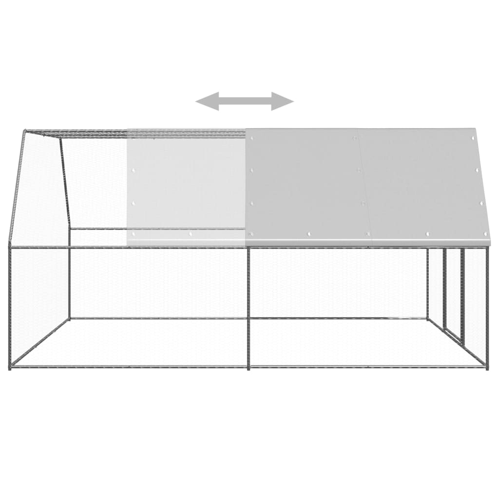 udendørs hønsegård 3x4x2 m galvaniseret stål