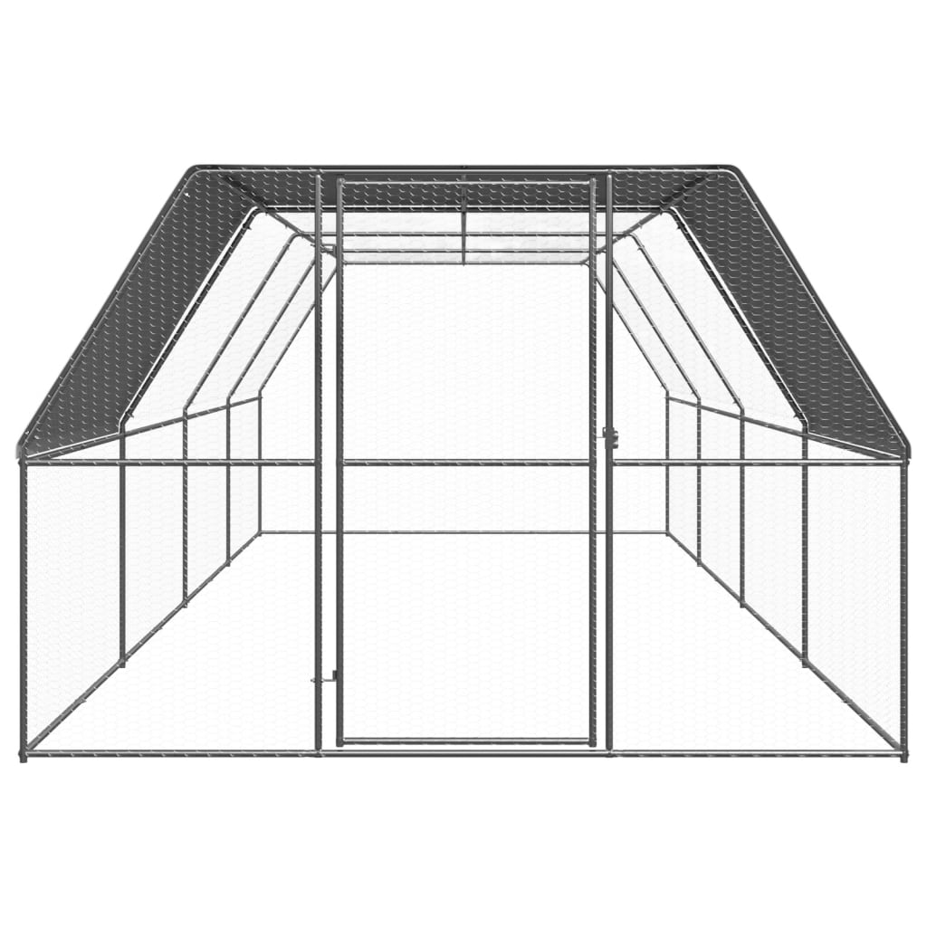 udendørs hønsegård 3x8x2 m galvaniseret stål
