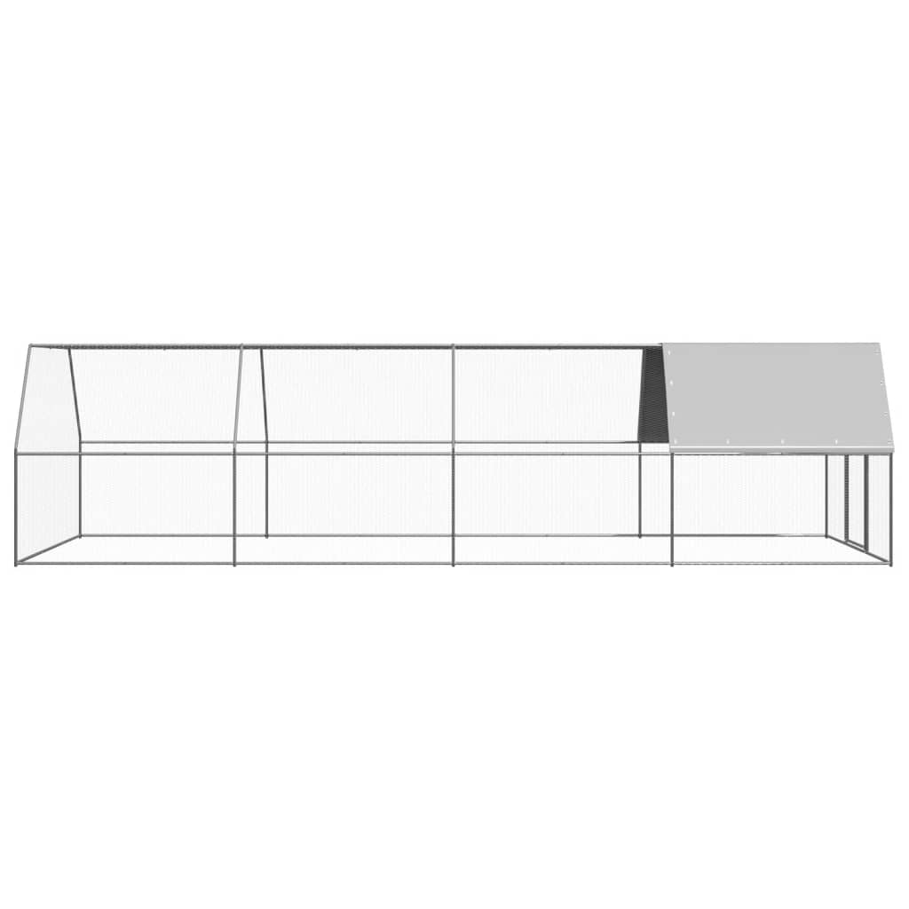 udendørs hønsegård 3x8x2 m galvaniseret stål