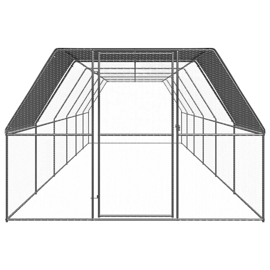 udendørs hønsegård 3x12x2 m galvaniseret stål