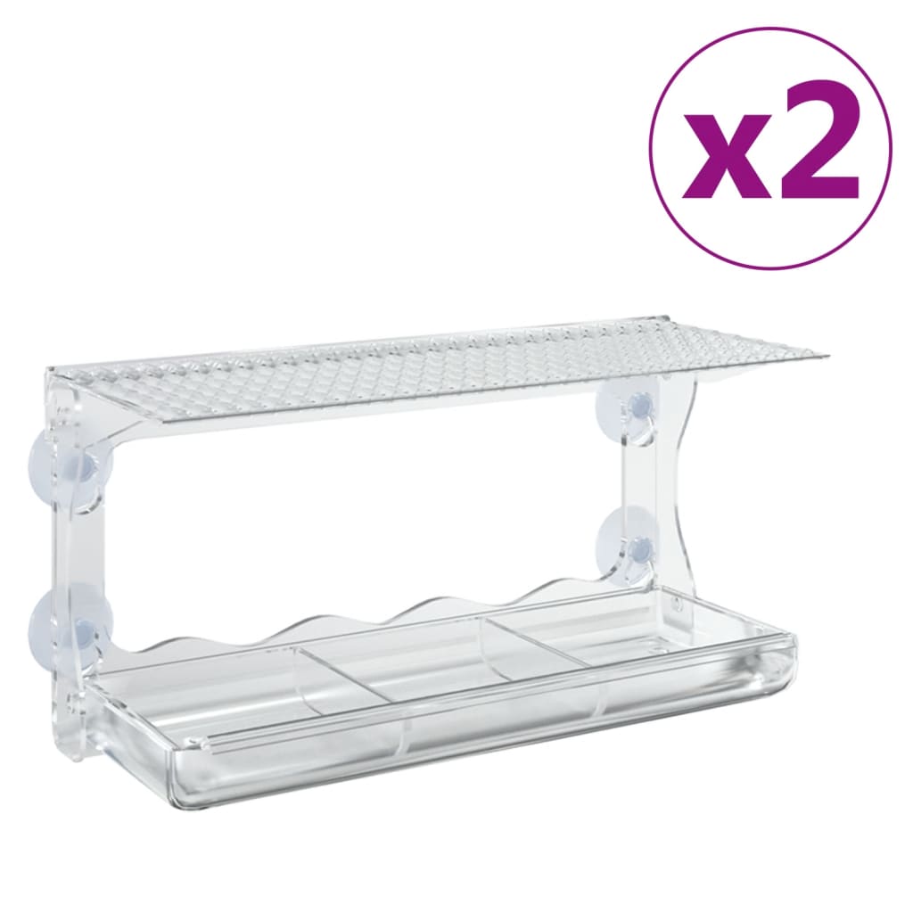 foderautomater til vindue 2 stk. 30x12x15 cm akryl