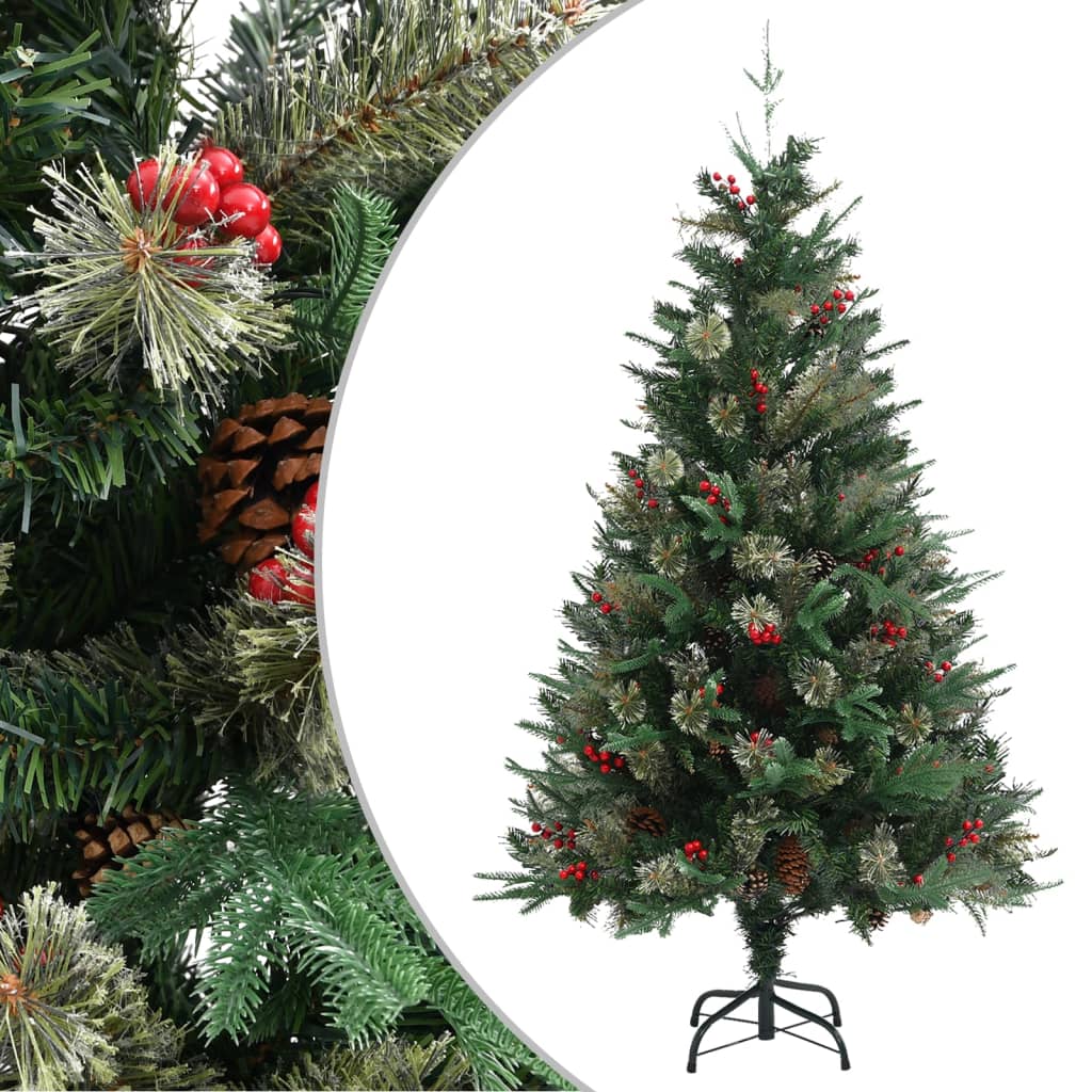 juletræ med grankogler 150 cm PVC & PE grøn